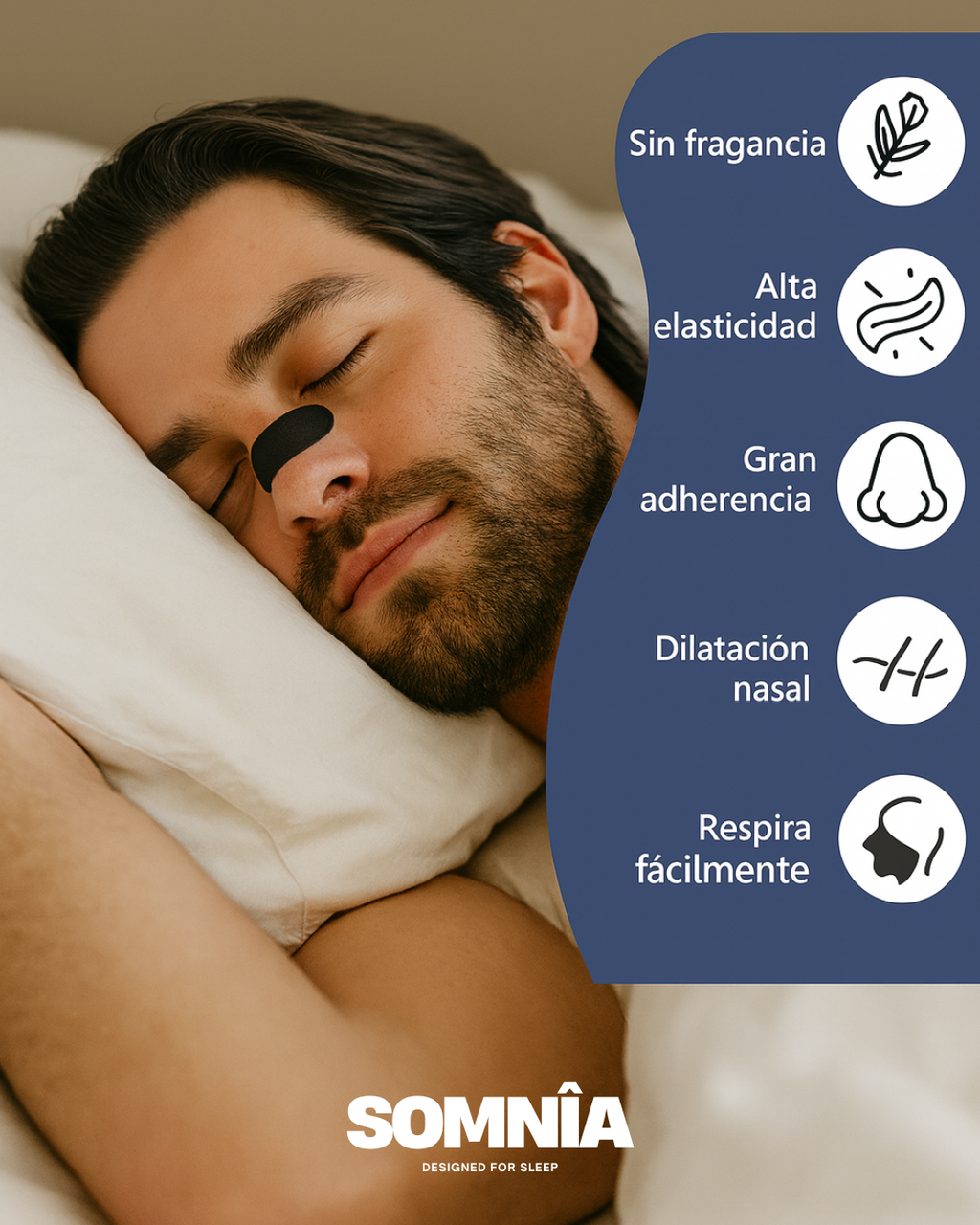 Somnîa Flow — Tiras Nasales Premium